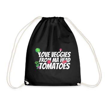 Love vegetables from head to tomato - Drawstring Bag - black - Front