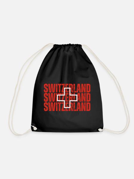 Flagge der Schweiz, Schweizer Stolz - Turnbeutel - Schwarz