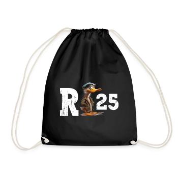 Pension 2025 Duck Pensioner Retired Funny - Drawstring Bag - black - Front