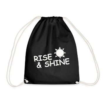 RISE & SHINE - Turnbeutel - Schwarz - Vorne
