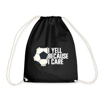 I'm screaming because I care about football parents - Drawstring Bag - black - Front
