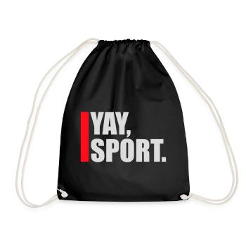 Yay Go Sports Sarcastic Funny Anti Sports Humor - Drawstring Bag - black - Front