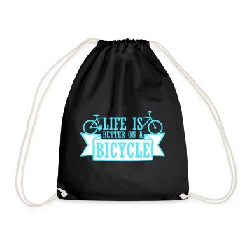 La vie est meilleure à vélo. Cyclisme Sport - Sac de sport léger - noir - Devant