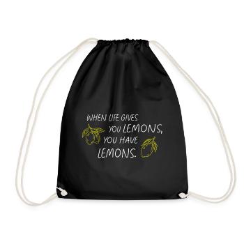 When Life Gives You Lemons Statement - Drawstring Bag - black - Front