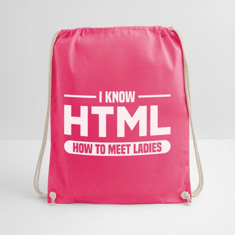 HTML Humor Code Programmer Saying Drawstring Bag