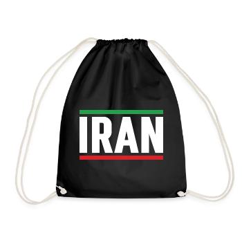 Iran-Flagge starke Typografie - Turnbeutel - Schwarz - Vorne