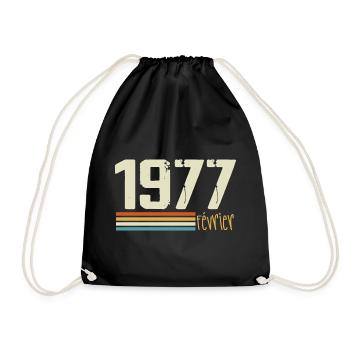 Février 1977 - Février 1977 Anniversaire 1977 - Sac de sport léger - noir - Devant
