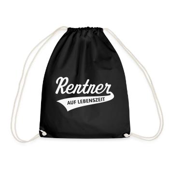 Rentner Auf Lebenszeit (Rente / Ruhestand / White) - Turnbeutel - Schwarz - Vorne