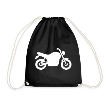 Motorcycle White Bike Biker Cadeau - Sac de sport léger - noir - Devant