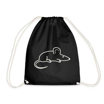 mouse animal - Drawstring Bag - black - Front