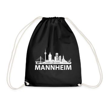 MANNHEIM Skyline weiss - Turnbeutel - Schwarz - Vorne
