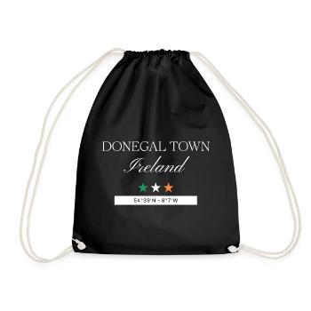 Donegal Irland Souvenir – Reise minimalistisch - Turnbeutel - Schwarz - Vorne
