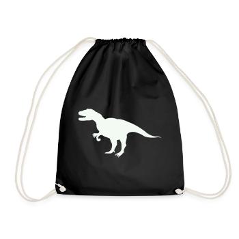 T-Rex Silhouette im Retro-Look - Turnbeutel - Schwarz - Vorne