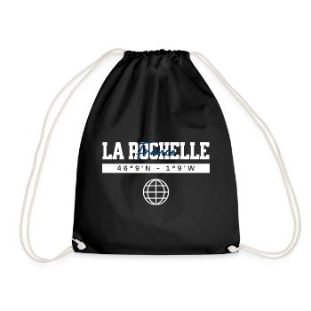 La Rochelle Frankreich Koordinaten Reise Souvenir - Turnbeutel - Schwarz - Vorne