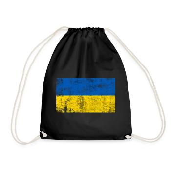 Drapeau Ukraine Drapeau Grunge Rétro Vintage - Sac de sport léger - noir - Devant