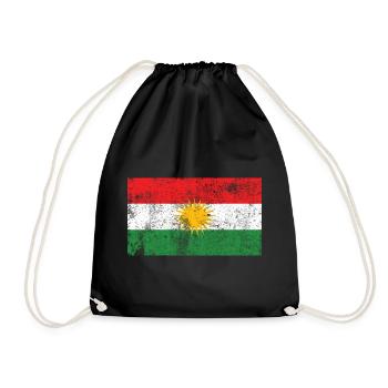 Drapeau du Kurdistan Drapeau Grunge Rétro Vintage - Sac de sport léger - noir - Devant