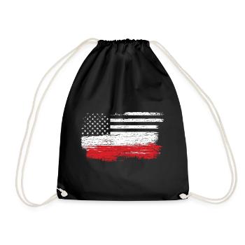 Brushed U.S. Flag Art - Drawstring Bag - black - Front