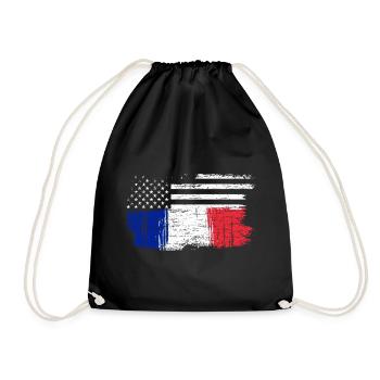 Brush Flag Fusion Stars and Tricolour - Drawstring Bag - black - Front