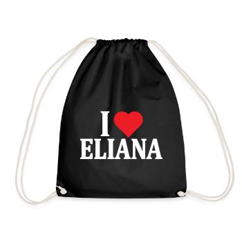 T-Shirt Ich liebe Eliana T-Shirt Geschenkidee - Turnbeutel - Schwarz - Vorne