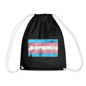 Drapeau transgenre Grunge Vintage Rétro - Sac de sport léger - noir - Devant