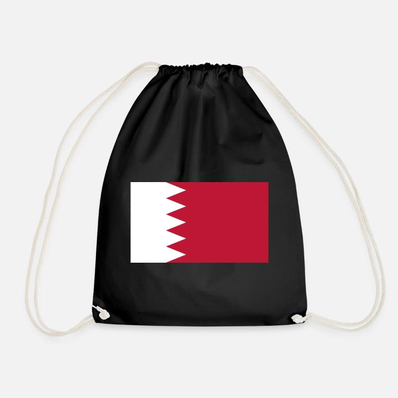 Qatar Flag Flag - Drawstring Bag - black
