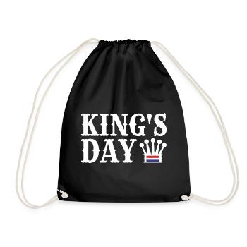 Königstag Kings Day Niederlande Flagge - Turnbeutel - Schwarz - Vorne