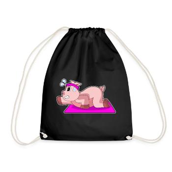 Gymnastique de fitness Yoga des cochons - Sac de sport léger - noir - Devant