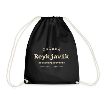 Isländisches Reykjavik Est 1786 - Turnbeutel - Schwarz - Vorne