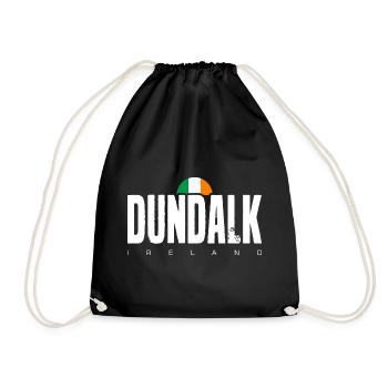 Dundalk Irish Flag Bold Text Tee - Drawstring Bag - black - Front