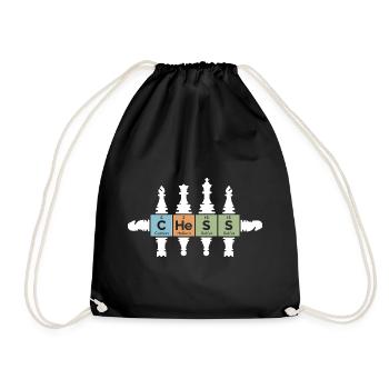 Schach retro Figuren Periodensystem lustig Symbol - Turnbeutel - Schwarz - Vorne