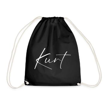 Kurt Name T-Shirt Gift for Men - Drawstring Bag - black - Front