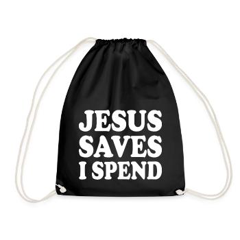 jesus saves i spend - Sac de sport léger - noir - Devant