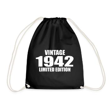 Vintage 1942 Birthday 1942 Retro 1942 - Drawstring Bag - black - Front