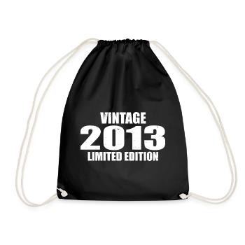 Vintage 2013 Birthday 2013 Retro 2013 - Drawstring Bag - black - Front