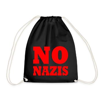 No nazis - Turnbeutel - Schwarz - Vorne