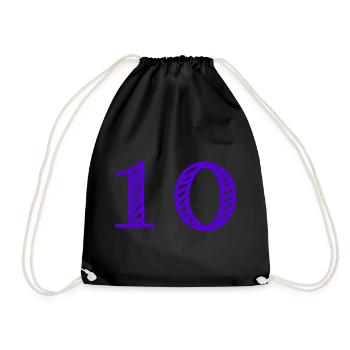 10. 10 YEARS. 10th ANNIVERSARY. 10 YEAR ANNIVERSARY. - Drawstring Bag - black - Front
