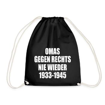 Omas gegen rechts - Turnbeutel - Schwarz - Vorne