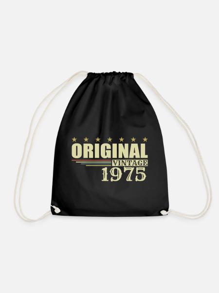 1975 Birthday 1975 - Drawstring Bag - black