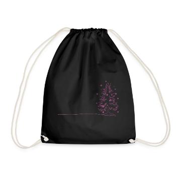 Croquis d’arbre de Noël de lignes roses - Sac de sport léger - noir - Devant