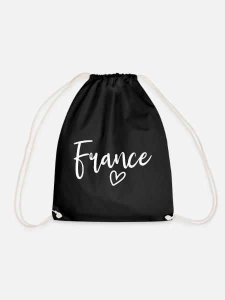 Frankreich Herz Frauenliebe Frankreich - Turnbeutel - Schwarz