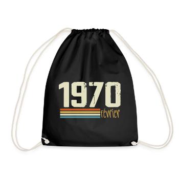 Février 1970 - Février 1970 Anniversaire 1970 - Sac de sport léger - noir - Devant