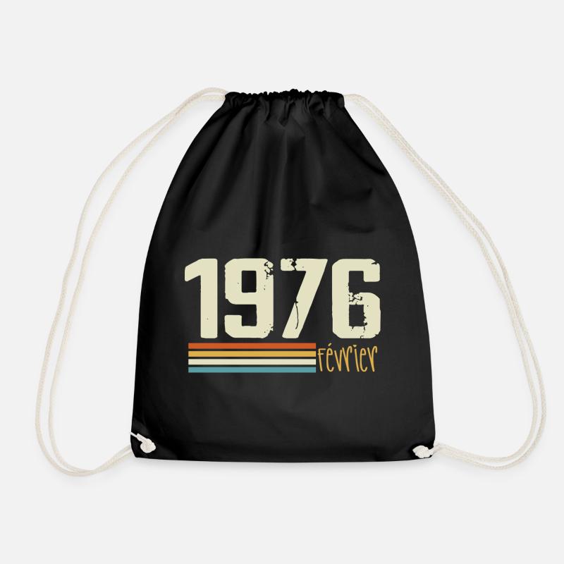 February 1976 - February 1976 Anniversary 1976 - Drawstring Bag - black