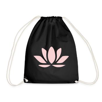 Lotus Flower Lotus Flowers Pastel Flower Blossom Yoga - Drawstring Bag - black - Front