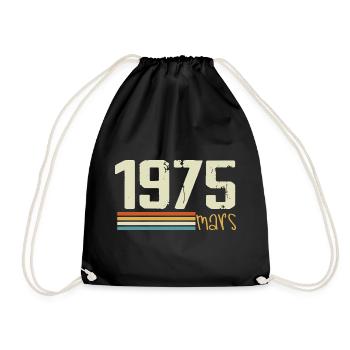 Vintage March 1975 - Drawstring Bag - black - Front