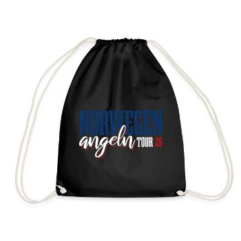 Norwegen Angeln Tour 2026 - Angler Geschenk - Turnbeutel - Schwarz - Vorne