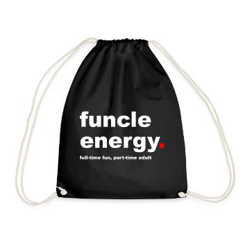 Lustiger Funcle-Slogan - Turnbeutel - Schwarz - Vorne