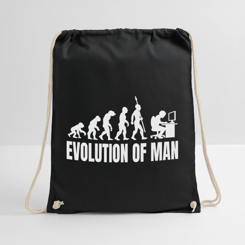 Programmer Computer Freak Evolution Retro Drawstring Bag