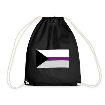 Demisexuelle Pride Flagge - Turnbeutel - Schwarz - Vorne