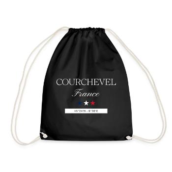 Courchevel Frankreich Souvenir – Reise minimalist - Turnbeutel - Schwarz - Vorne