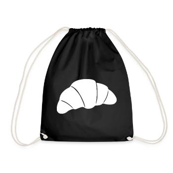 Weißes Croissant T-shirt Geschenkidee für Bäcker  - Turnbeutel - Schwarz - Vorne